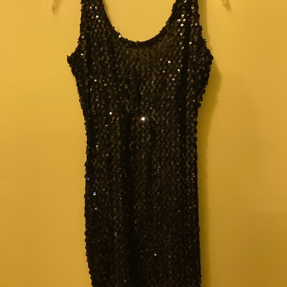 Fabulous black sequenced mini dress